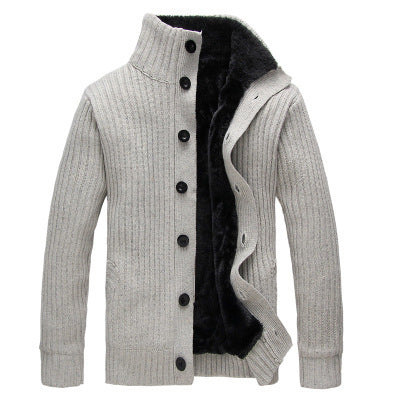 Men's Winter Warm Shirt Thick Sweater Jacket