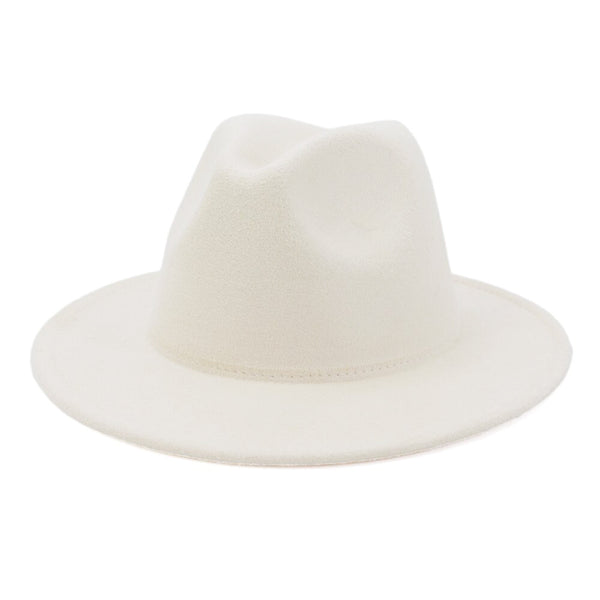 GEMVIE All-match Wide Brim Fedora Hat For Women Solid Color Wool Felt Hat For Men Autumn Winter Panama Gamble Yellow Jazz Cap - Jessie's D Man
