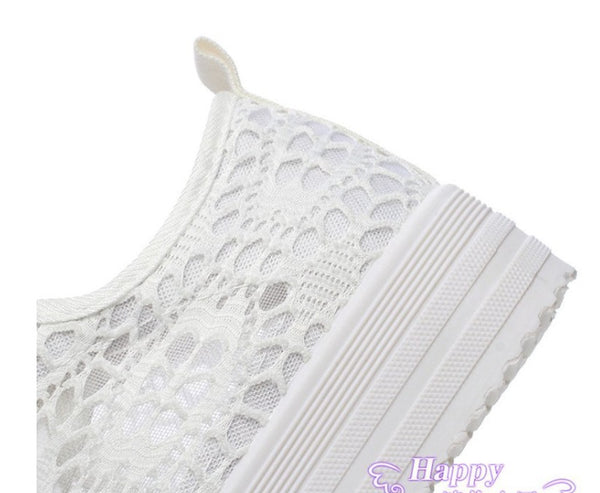 Canvas Lace Mesh Sneakers Shoes