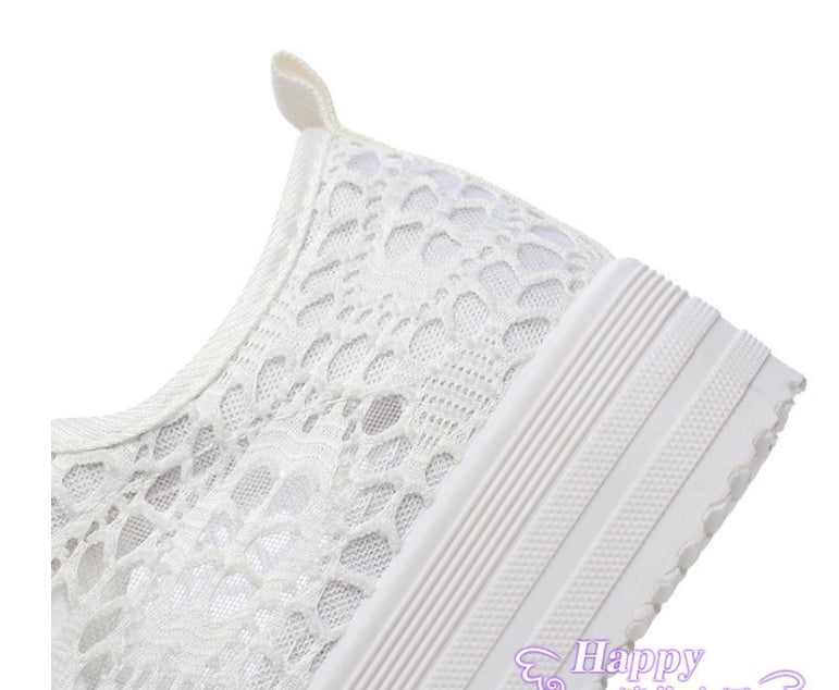 Canvas Lace Mesh Sneakers Shoes