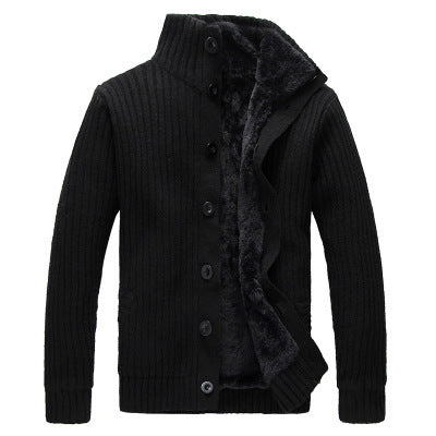 Men's Winter Warm Shirt Thick Sweater Jacket