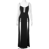 Sling See-through Slit Slim-fitting Dress