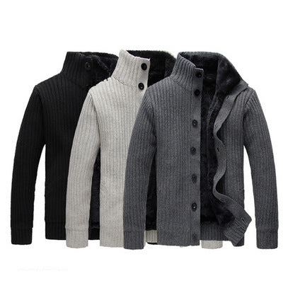 Men's Winter Warm Shirt Thick Sweater Jacket