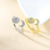 Opening Adjustable Star Moon Ring Set