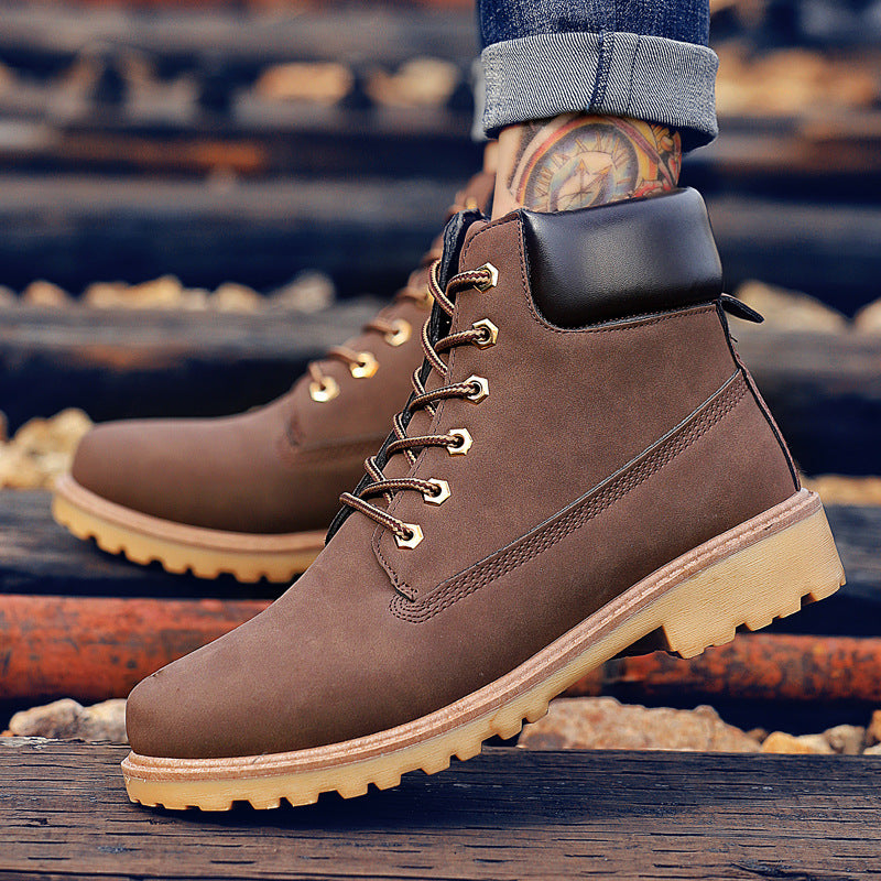 Men's Lace-up PU Leather High-top Casual Snow Boots - Jessie's D Man