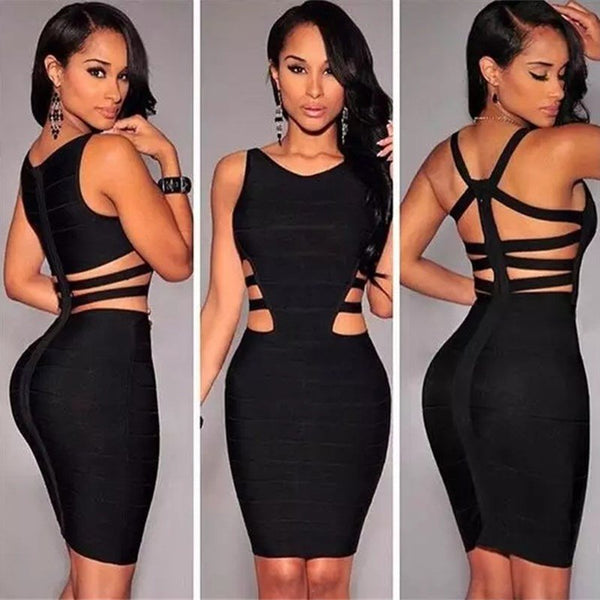 Black Sexy Sleeveless Bandage Dress