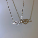 Vintage Love Crown Wing Necklace