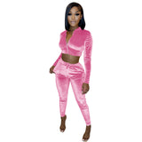 Midriff Outfit Non-Inverted Velvet Suit