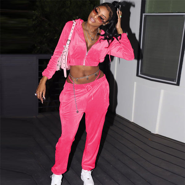 Hooded Top High Waist Suit