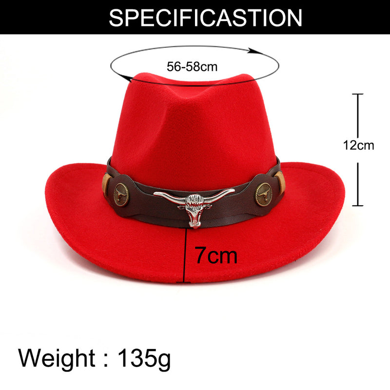 Western Cowboy Hat With Bull Décor