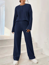 Casual Knit Two-Piece Pants Set