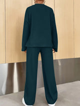 Casual Knit Two-Piece Pants Set