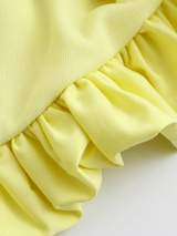 New round neck zipper pocket balloon short vest / pleated skirt