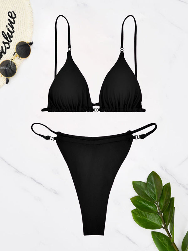 Simple solid color sexy bikini