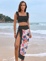 New swimsuit ruffled three-piece bikini