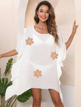 Women's Ruffle Solid Color Simple Loose Beach Bikini Cover Up