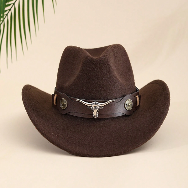 Western Cowboy Hat With Bull Décor